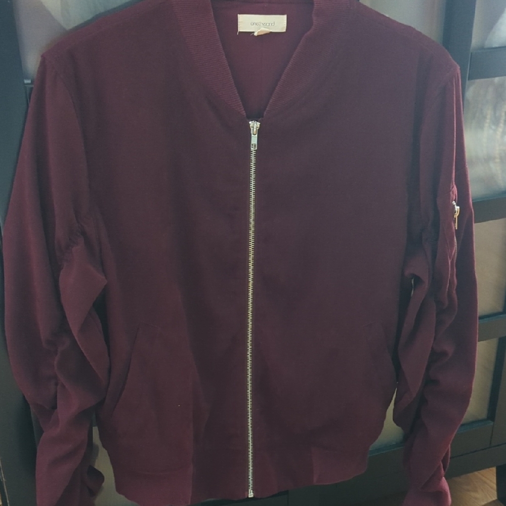 Women's Burgundy Bomber Jacket